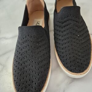 UGG Womens Black Knit Loafers